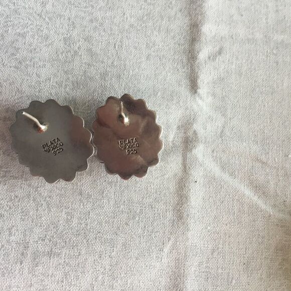 Sterling Silver Azurite Earrings - Picture 4 of 8